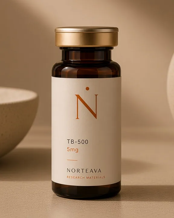 TB-500 research material vial — Norteava